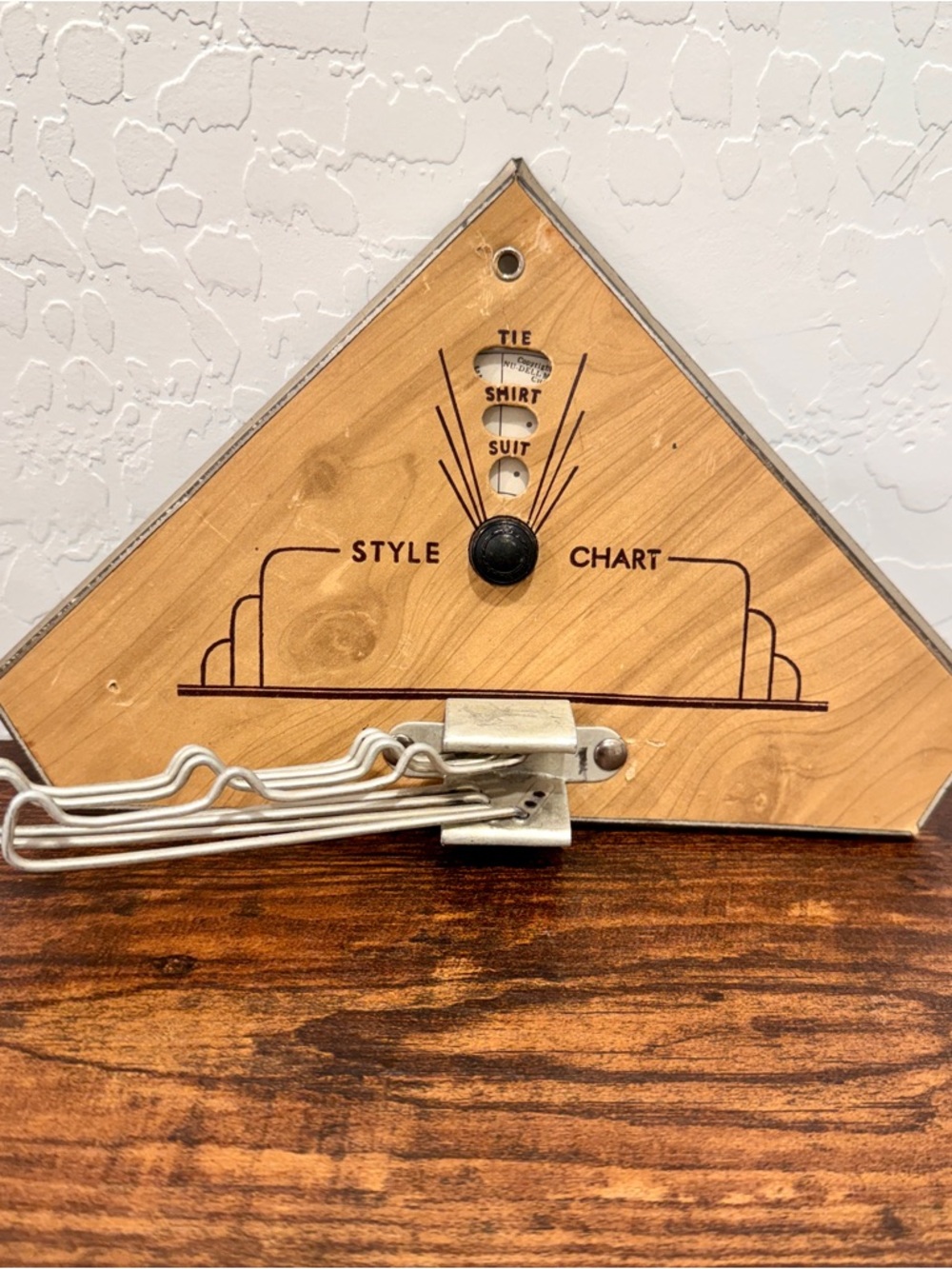 Vintage "Style Chart" Tie Rack Nu-Dell/Chicago Fathers Day MCM Art Deco